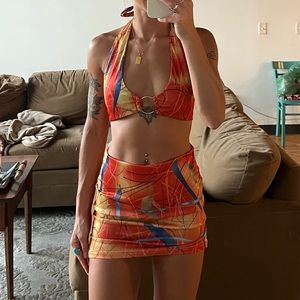 TWO PIECE BLUE/ORANGE SET (XS)